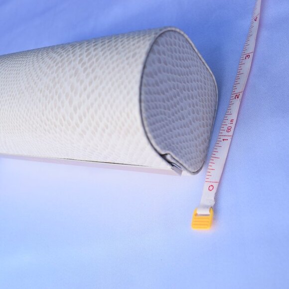 Jimmy Choo Sunglasses Case,Snake-Texture Leather Magnetic,Gold Trim,White Cloth - Picture 10 of 13